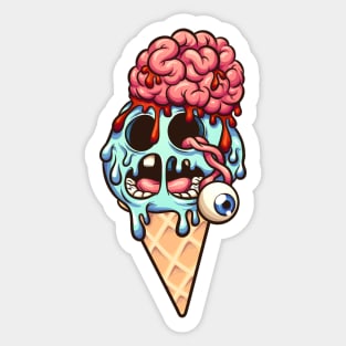 Zombie Ice Cream Sticker